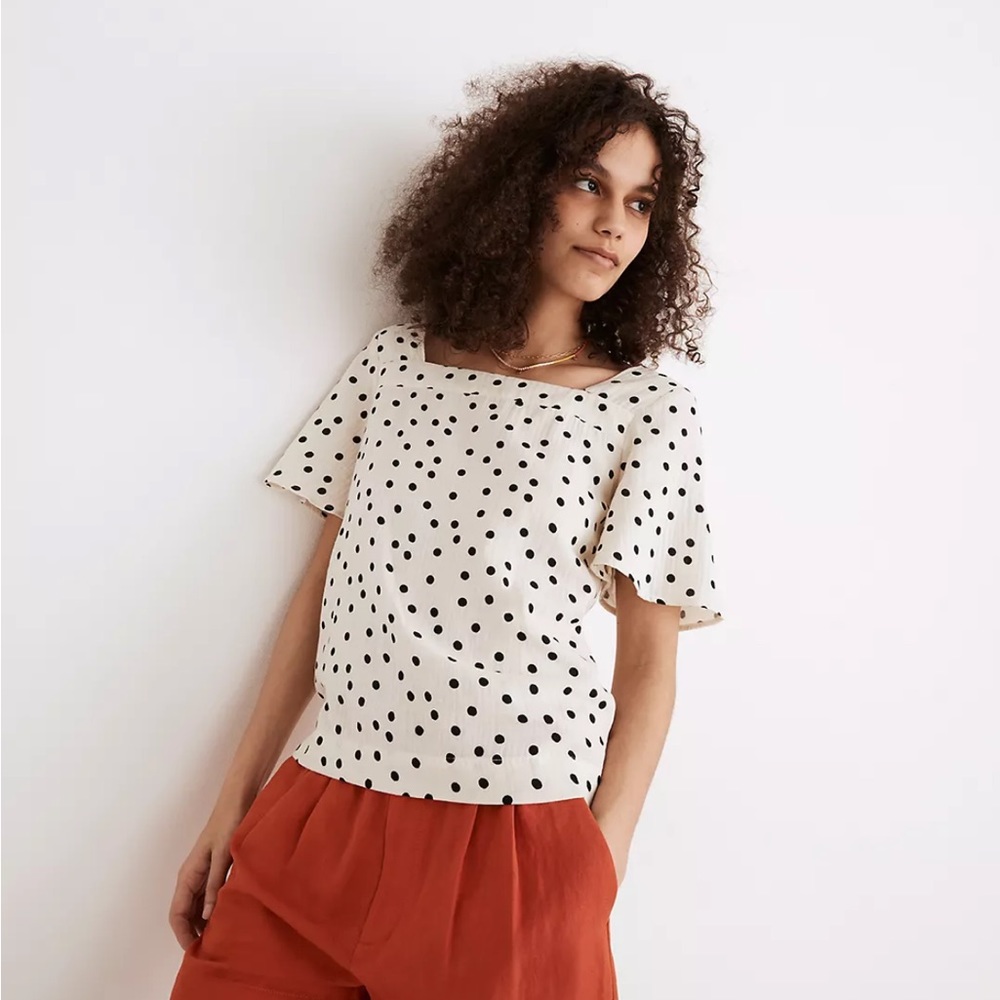 NWT Madewell Lightspun Harlow Square-Neck Top NEW WITH TAG.